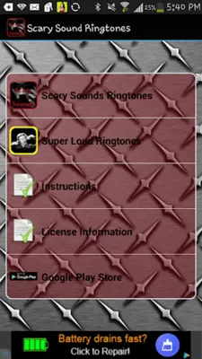 Scary Sound Ringtones android App screenshot 3